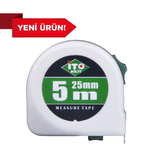 İTO çok kaliteli şaşmaz kırılmaz 25 mm genişlik el kesmeyen 5 metre şerit metre ürün görseli 1