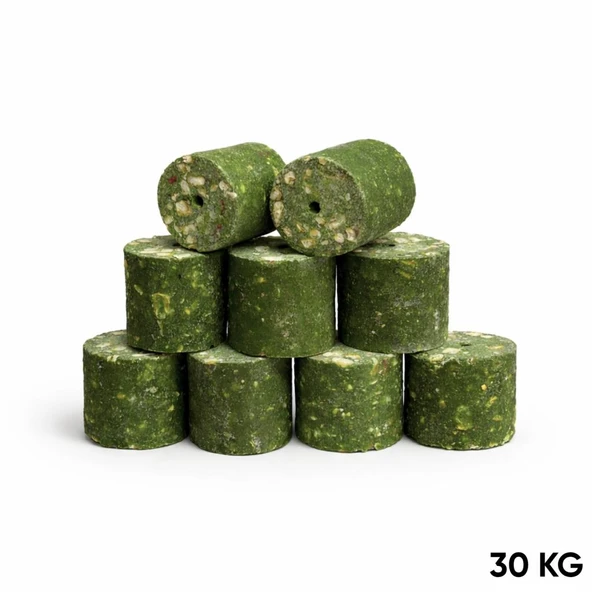 Sazan Yemi - Delikli Küspe - Mısır - Silindir - Yeşil - 30 Kg Paket ürün görseli 1