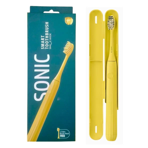 Sonic Smart Diş Fırçası ve 1 Adet Yedek Başlık Sarı ürün görseli 1