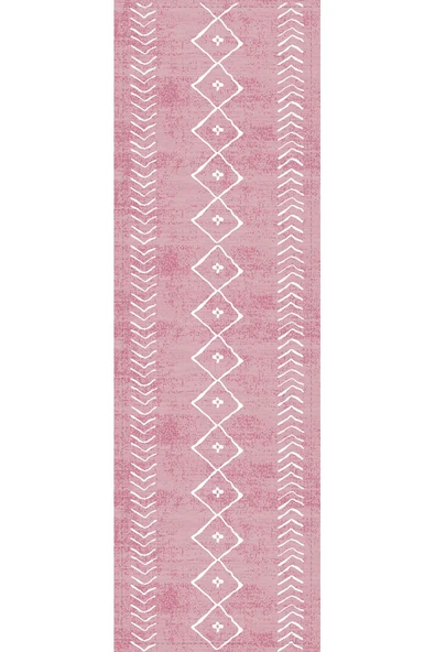 Pembe Moroccan Etnik Premium Masa Örtüsü Runner RNR194 - Resim 2