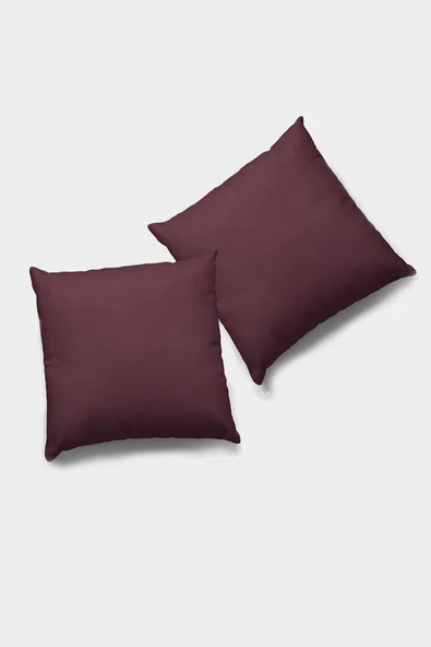 Bordo Düz Sade 2'li Set Çift Taraflı Kırlent Kılıfı 2KRL007 ürün görseli 1