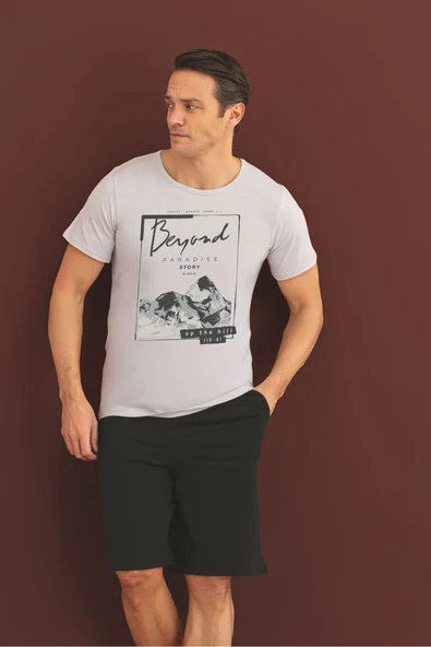 %100 Koton Pijama Takımı Şort ürün görseli 1