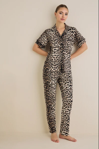 Luxury Ceket Yaka Pijama Takım ürün görseli 1