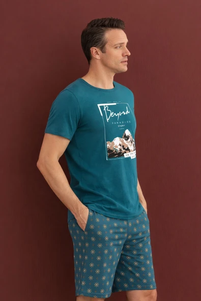 %100 Koton Pijama Takımı Şort - Resim 2