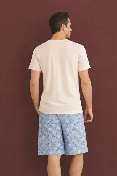 %100 Koton Pijama Takımı Şort - Resim 3