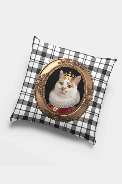 Kedi Kıyafetli Hayvanlar Çift Taraflı Kırlent Kılıfı KRL928 ürün görseli 1