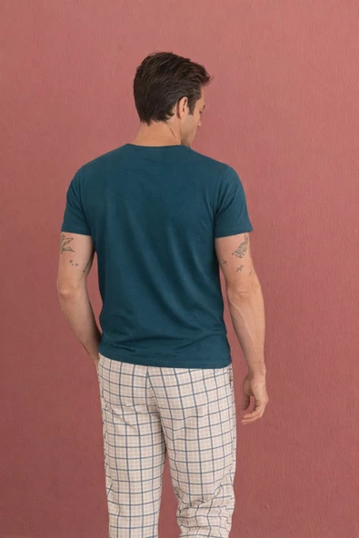 %100 Koton Pijama Takımı Uzun - Resim 3