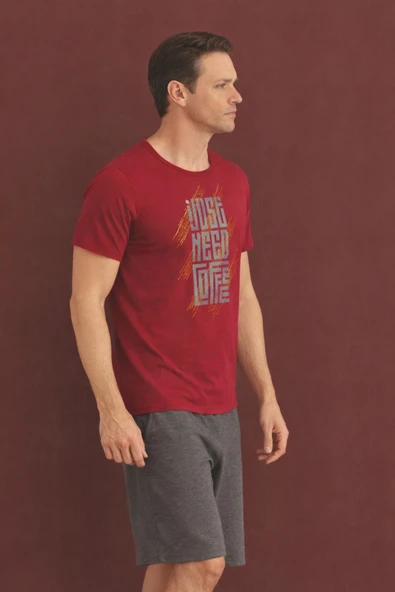 %100 Koton Pijama Takımı Şort - Resim 2