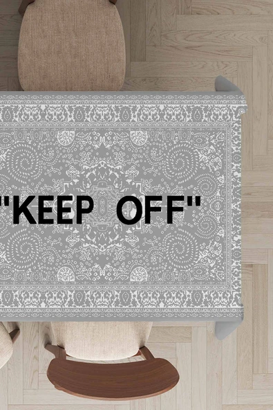 Gri Keep Off Dokuma Leke Tutmaz Masa Örtüsü MSO452 ürün görseli 1