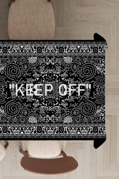 Siyah Keep Off Dokuma Leke Tutmaz Masa Örtüsü MSO453 ürün görseli 1