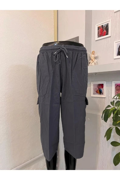 Unisex M-5XL beden %100 Natural Hambezi Keten Komando Cep  Kapri ürün görseli 1