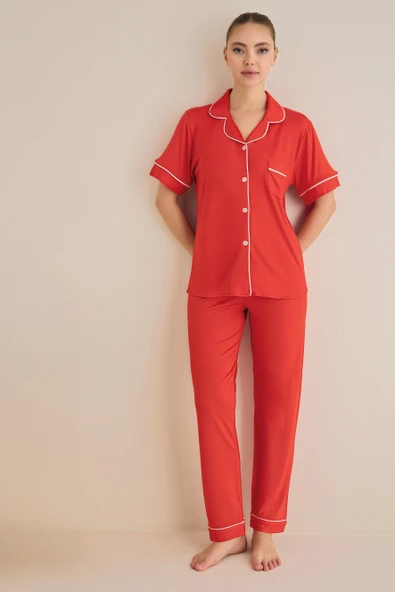 Luxury Ceket Yaka Pijama Takım ürün görseli 1
