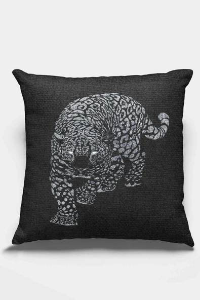 Silver Leopar Çift Taraflı Yastık Kırlent Kılıfı KRL356 ürün görseli 1