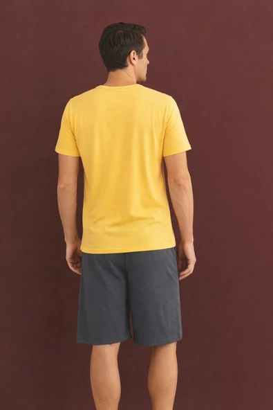 %100 Koton Pijama Takımı Şort - Resim 3