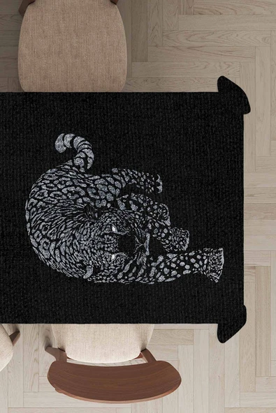 Silver Leopar Dokuma Leke Tutmaz Masa Örtüsü MSO356 ürün görseli 1