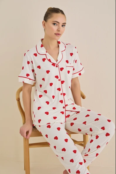 Luxury Ceket Yaka Pijama Takım - Resim 2