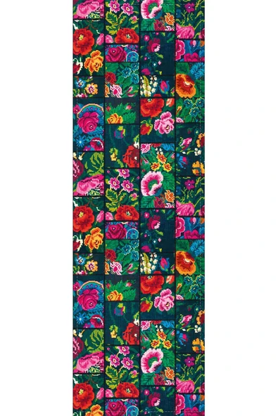 Çok Renkli Patchwork Premium Masa Örtüsü Runner RNR102 - Resim 2