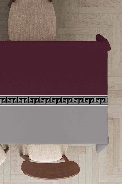 Bordo Avangarde Dokuma Leke Tutmaz Masa Örtüsü MSO141 ürün görseli 1