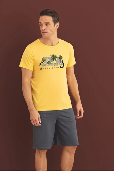 %100 Koton Pijama Takımı Şort ürün görseli 1