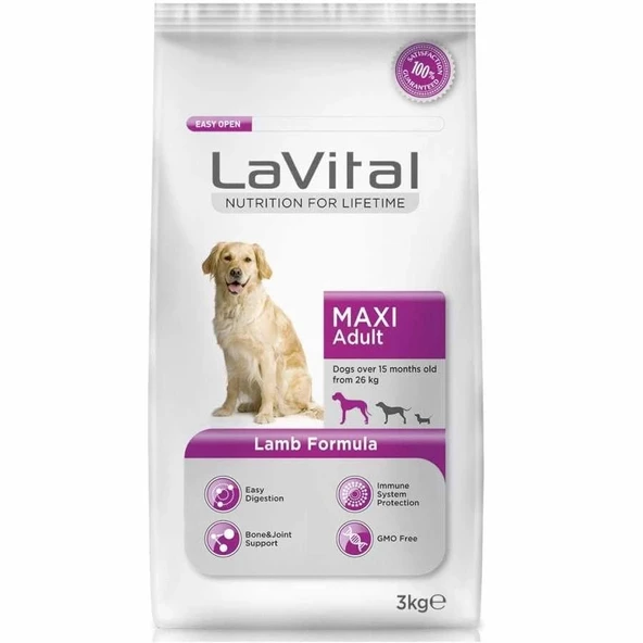 LaVital Kuzu Etli Orta-Büyük Irk Yetişkin Köpek Maması 3kg ürün görseli 1