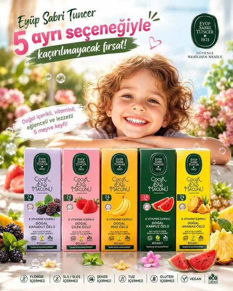 ÇOÇUK DİŞ MACUNU 5 AYRI SEÇENEĞİYLE TAM KORUMA ürün görseli 1