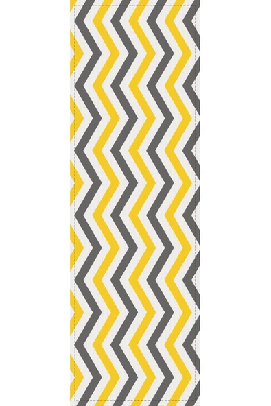 Sarı Zigzag Desenli Premium Masa Örtüsü Runner RNR137 - Resim 2