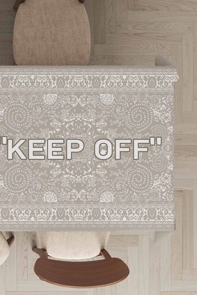 Bej Keep Off Dokuma Leke Tutmaz Masa Örtüsü MSO454 ürün görseli 1