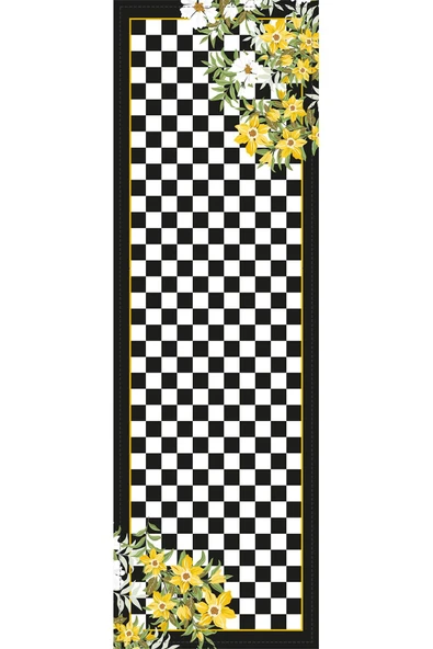 Sarı Mutfak Mackenzie Premium Masa Örtüsü Runner RNR122 - Resim 2