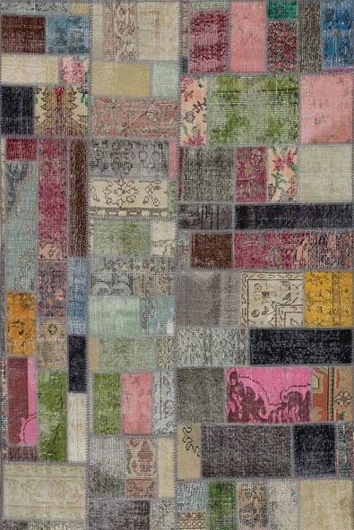 Çok Renkli Patchwork Dokuma Leke Tutmaz Masa Örtüsü MSO346 - Resim 2