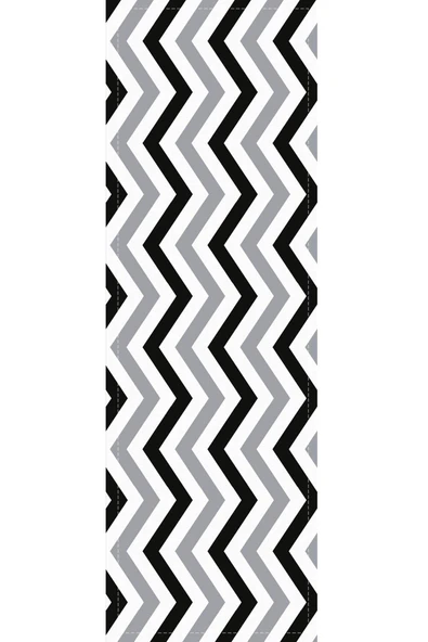 Gri Zigzag Desenli Premium Masa Örtüsü Runner RNR305 - Resim 2