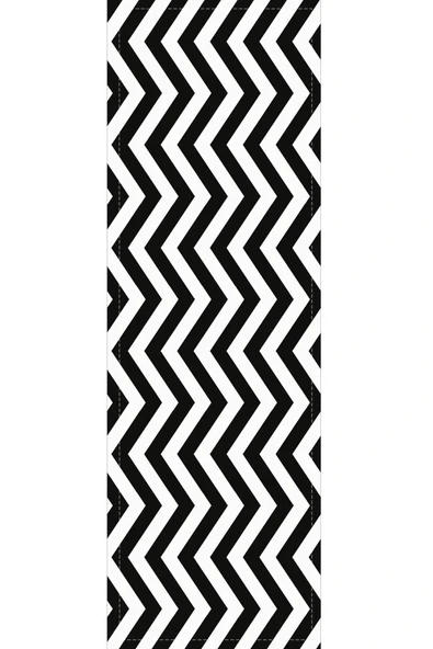 Siyah Zigzag Desenli Premium Masa Örtüsü Runner RNR302 - Resim 2