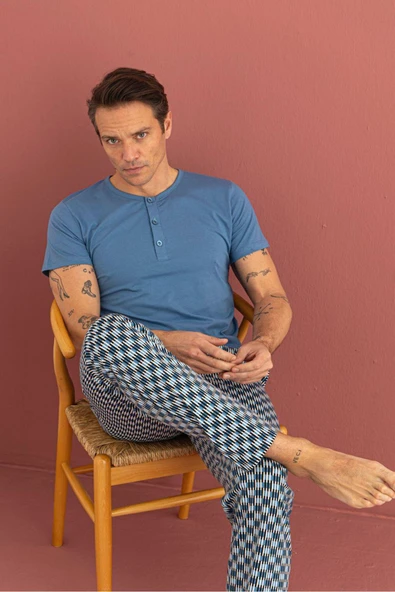 %100 Koton Pijama Takımı Uzun ürün görseli 1