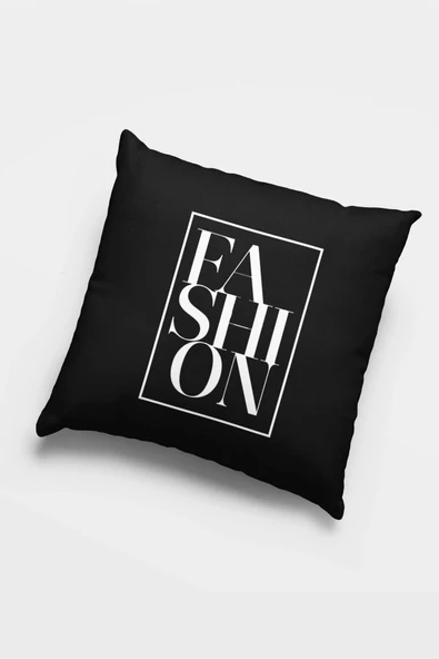 Siyah Fashion Çift Taraflı Yastık Kırlent Kılıfı KRL878 ürün görseli 1
