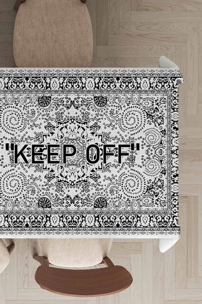 Beyaz Keep Off Dokuma Leke Tutmaz Masa Örtüsü MSO455 ürün görseli 1