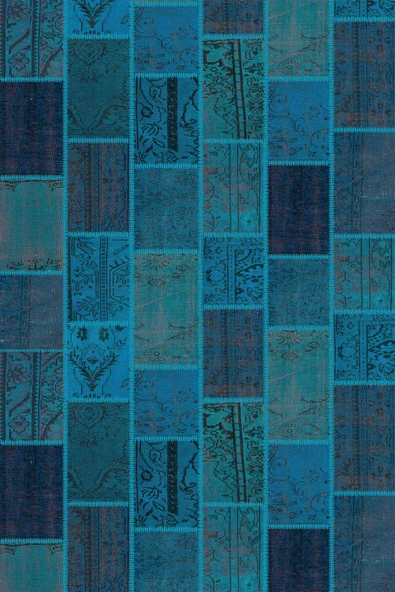 Turkuaz Patchwork Dokuma Leke Tutmaz Masa Örtüsü MSO294 - Resim 2