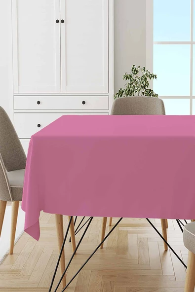 Pembe Sade Tek Renk Leke Tutmaz Premium Masa Örtüsü MSO014 ürün görseli 1
