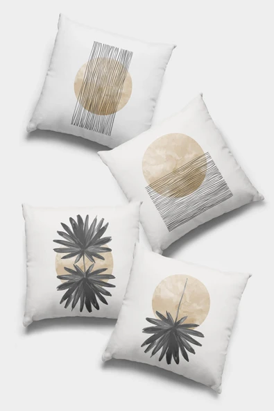 Antrasit Modern Çift Taraflı 4'lü Set Kırlent Kılıfı 4KR022 ürün görseli 1