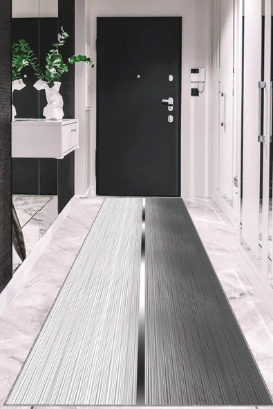 Gri Kaymaz Modern Kesme Rulo Özel Ölçülü Yolluk AR1408 ürün görseli 1