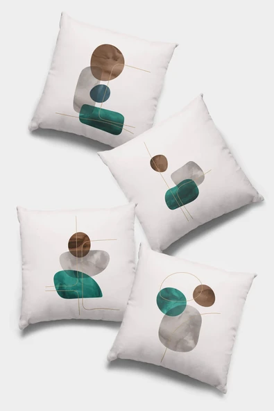 Zümrüt Modern Çift Taraflı 4'lü Set Kırlent Kılıfı 4KR027 ürün görseli 1