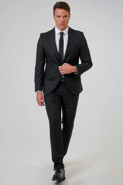 Slimfit Desenli Takım Elbise ürün görseli 1
