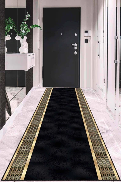 Siyah Gold Kaymaz Çerçeveli Özel Ölçü Rulo Yolluk AR729 ürün görseli 1
