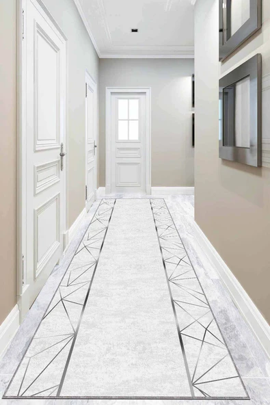 Silver Kaymaz Çerçeveli Kesme Rulo Özel Ölçülü Yolluk AR255 ürün görseli 1