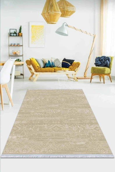 Kemik Spor Dokuma Pamuk Tabanlı Kaymaz Kilim KLM259 ürün görseli 1