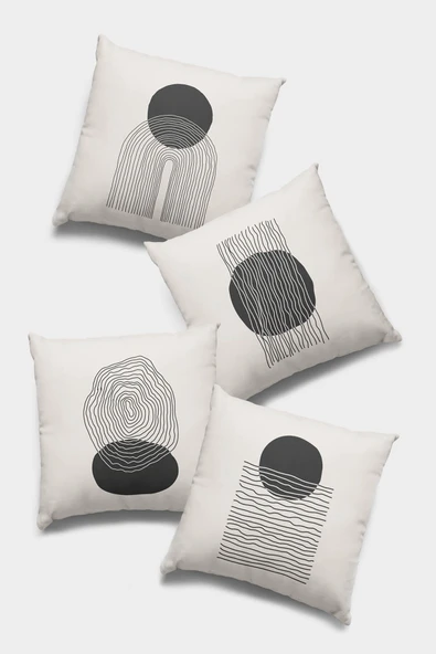 Füme Modern Çift Taraflı 4'lü Set Kırlent Kılıfı 4KR007 ürün görseli 1