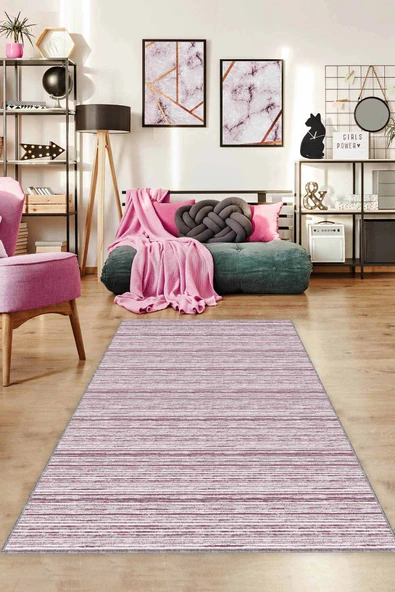 Mürdüm Sade Desensiz Kaymaz Tabanlı Dekoratif Halı ST01 ürün görseli 1