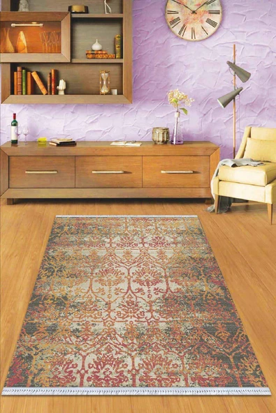 Taba Modern Dokuma Pamuk Tabanlı Kaymaz Kilim KLM052 ürün görseli 1