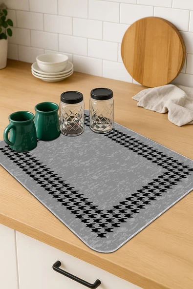 Gri Kazayağı Microfiber Bulaşık Kurutma Kurulama Matı MM005 ürün görseli 1