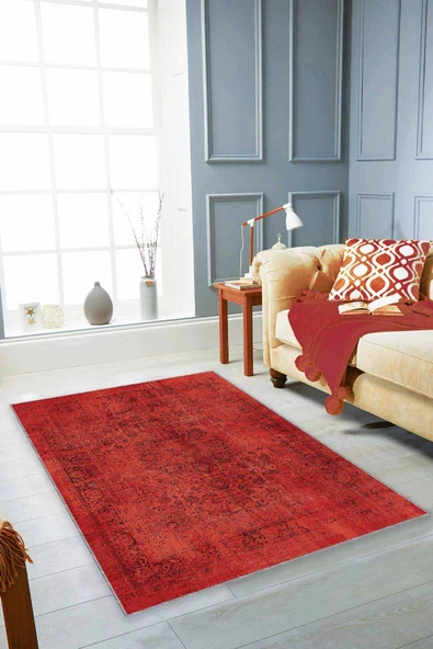 Tarçın Vintage Kaymaz Taban Makinede Yıkanabilir Halı KR027 ürün görseli 1