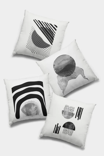 Füme Modern Çift Taraflı 4'lü Set Kırlent Kılıfı 4KR021 ürün görseli 1