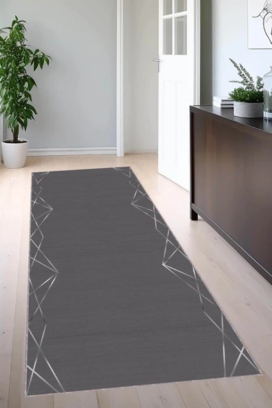 Antrasit Kaymaz Modern Kesme Rulo Özel Ölçülü Yolluk VH001 ürün görseli 1